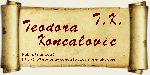 Teodora Končalović vizit kartica